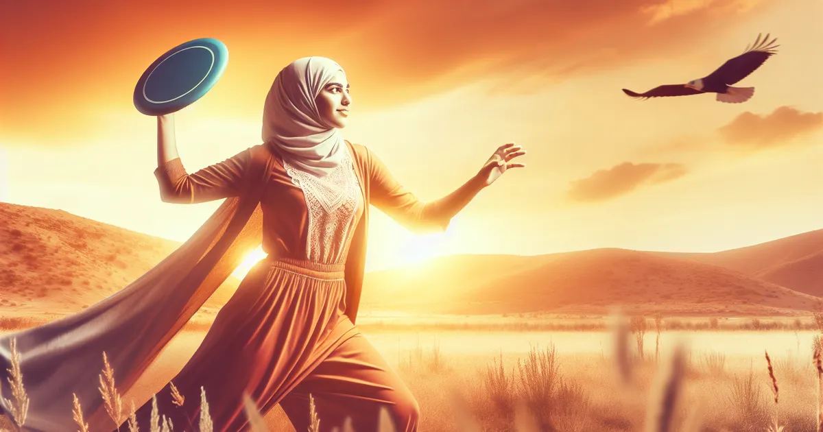 A woman in a desert landscape prepares to throw a disc, embodying the spirit of Ultimate Disc.