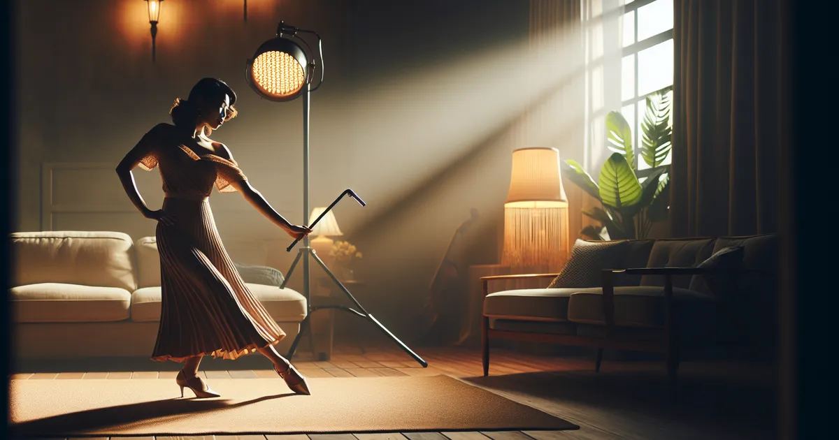 A dancer performs swing dance in a stylish room, embodying energy and rhythm. Is Swing Dance for you? Let's find out!