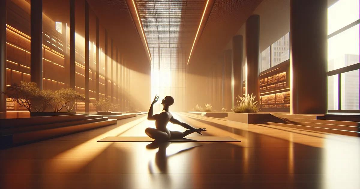 An image depicting a person engrossed in performing yoga
