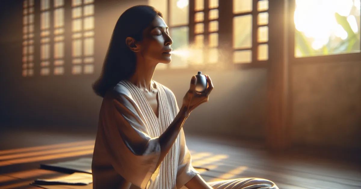 A woman practicing mindfulness, reflecting on her journey in 'Is Holotropic Breathwork for you? Let's find out.'