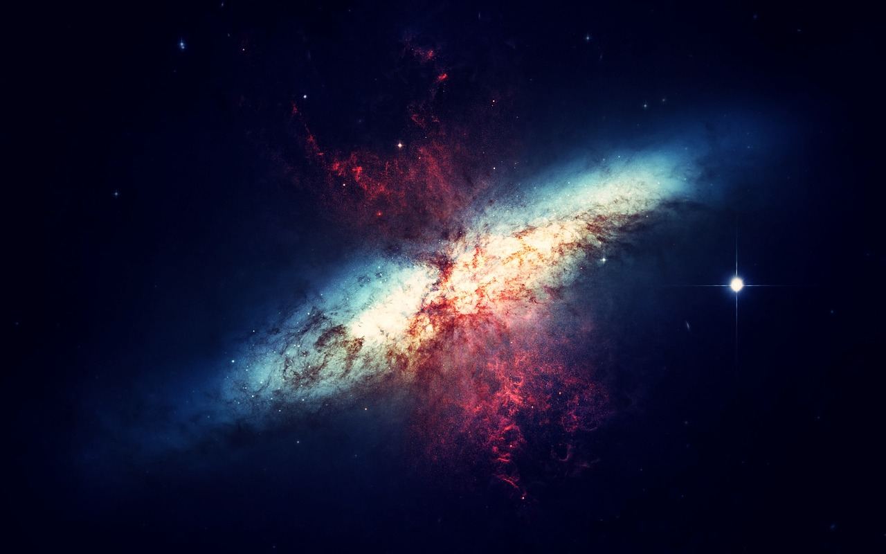 A stunning spiral galaxy illuminated against a backdrop of twinkling stars, showcasing vibrant colors and intricate details.