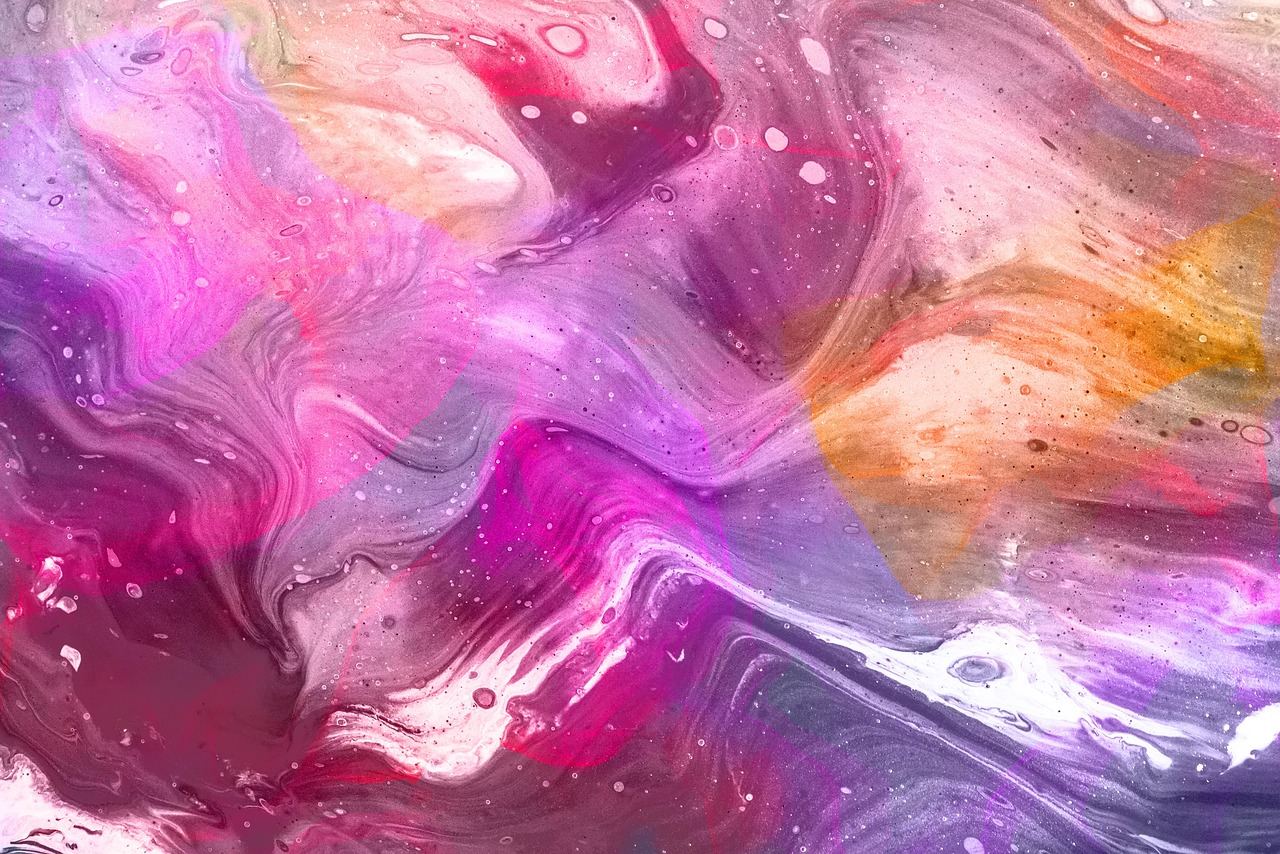 A vibrant marbled design with swirling pinks and purples, perfect for exploring marbling art. Is Marbling Art for you? L