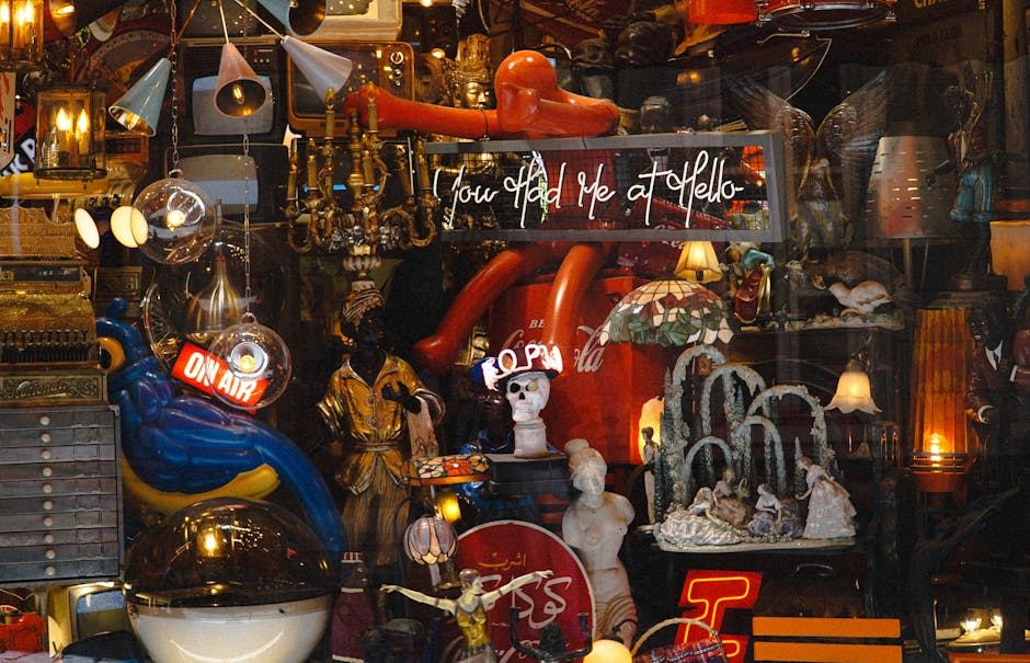 A vibrant display of vintage toys and collectibles, showcasing various nostalgic items and decorations.