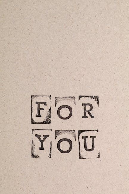 The image features the words 'FOR YOU' printed in a woodblock style on textured paper.