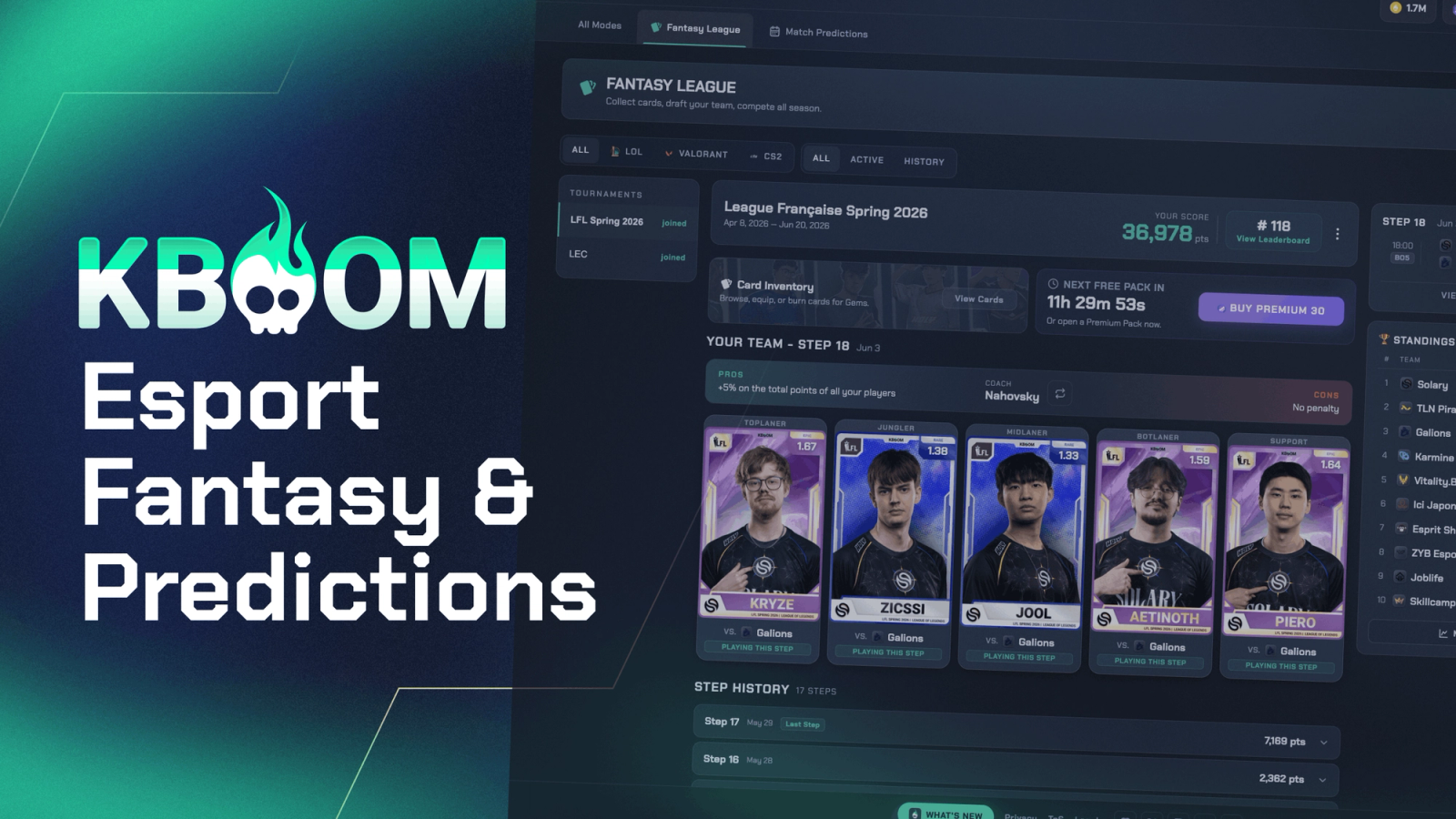 Kboom - Esport Fantasy & Predictions