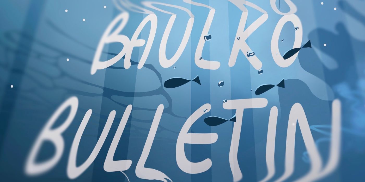 Words 'Baulko Bulletin' are written in water.