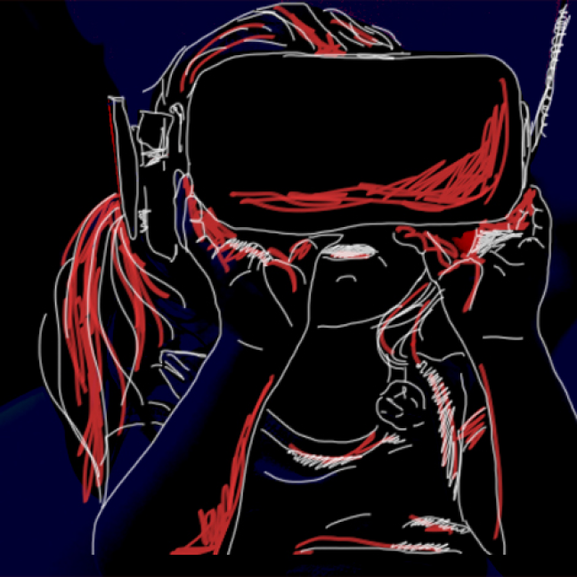 A girl using VR
