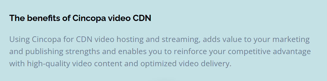 Cincopa API for CDN 