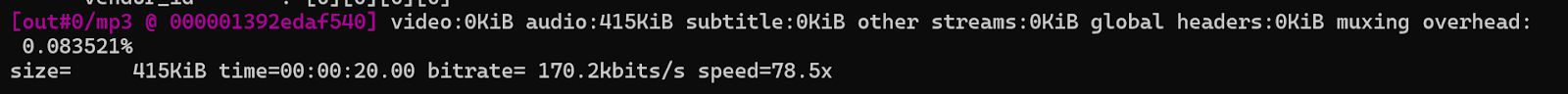 Extracted Audio Segment Output (MP3, 10s???30s)