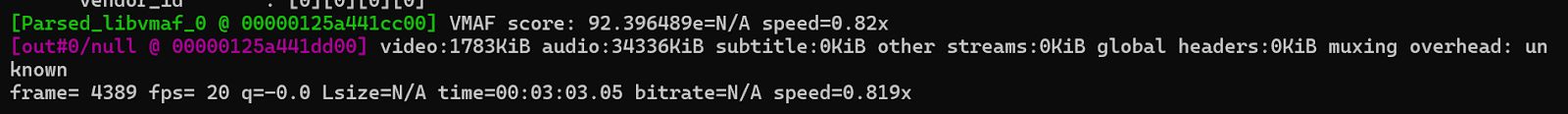 VMAF with FFmpeg