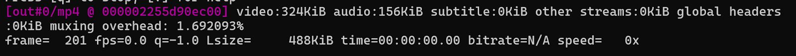 FFmpeg Output Showing Accurate Audio Extraction Using -vn and -ss Options