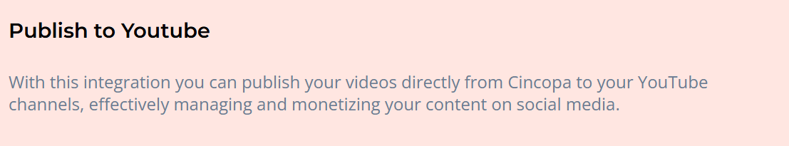 Cincopa API for YouTube
