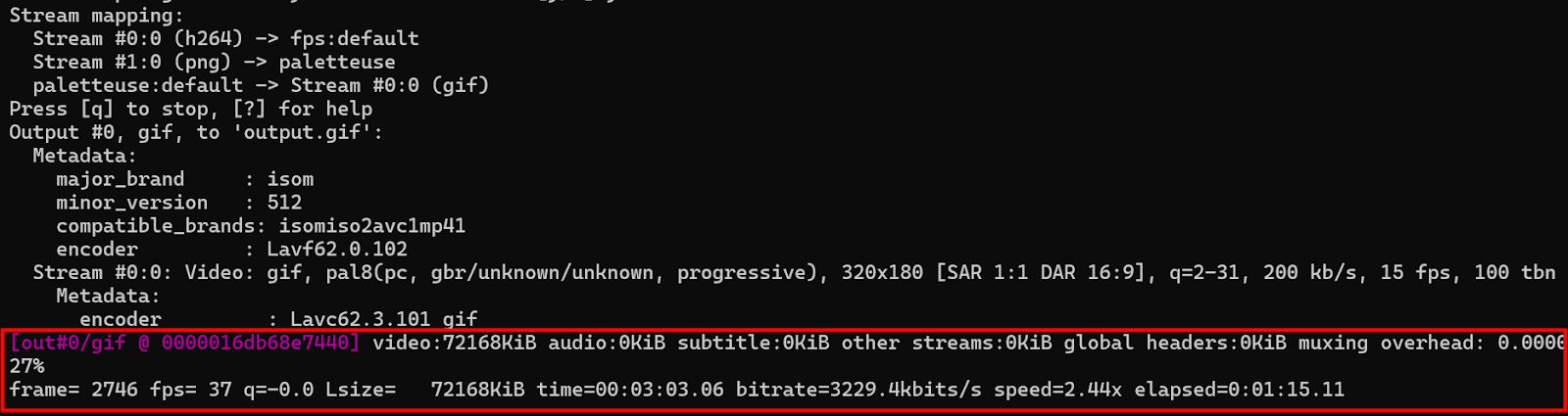 FFmpeg Output Using paletteuse Filter for Optimized GIF Creation