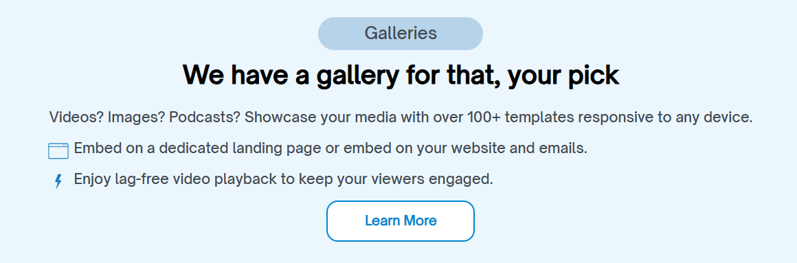 Banner for Video Galleries