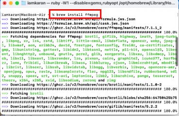 Installing FFmpeg Using Homebrew on macOS Terminal