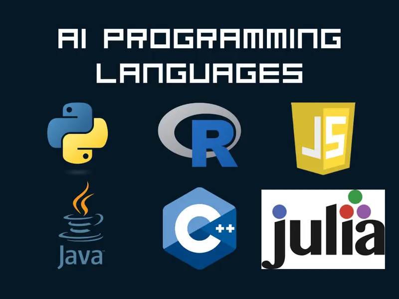Diagram showing major programming languages used to develop AI