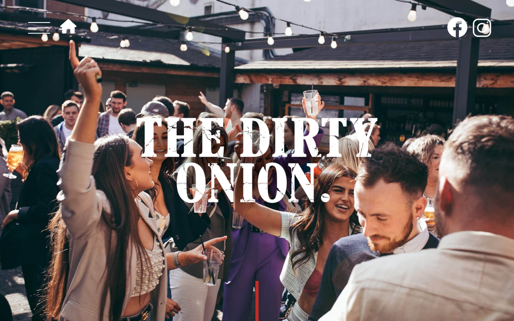 Website screenshot of The Dirty Onion and Yardbird