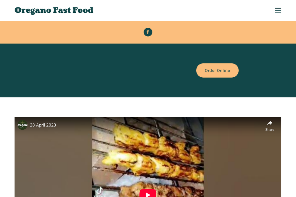 Website screenshot of Oregano