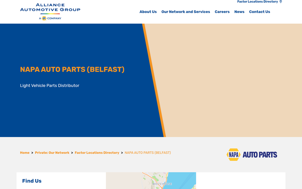 Website screenshot of Mac Autoparts