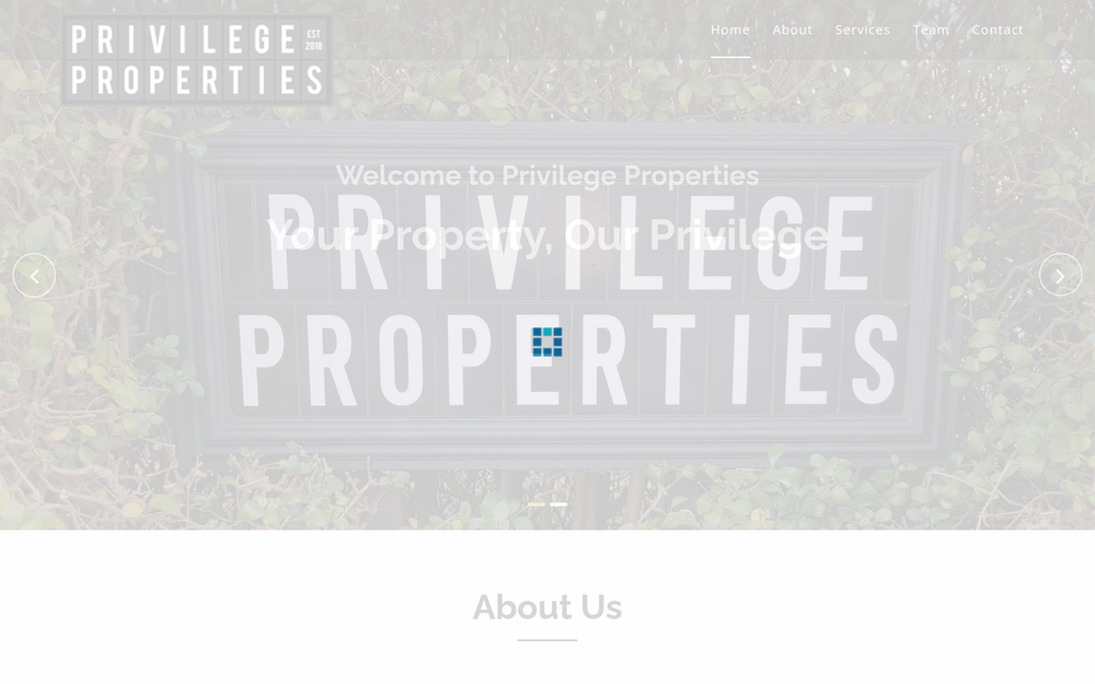 Website screenshot of Privilege Properties