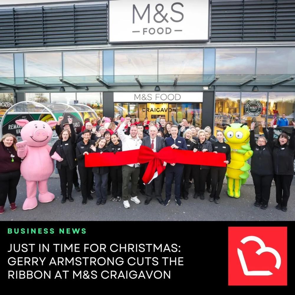 Festive Boost: Gerry Armstrong Helps Open Enhanced M&S Foodhall in Craigavon Festive Boost: Gerry Armstrong Helps Open Enhanced M&S Foodhall in Craigavon