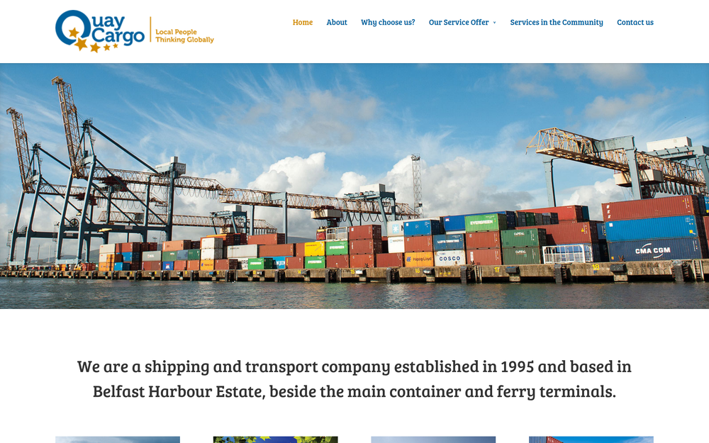 Website screenshot of Quay Cargo Services