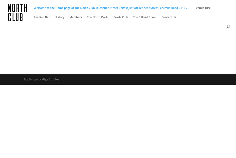 Website screenshot of North Belfast Working Men's Club
