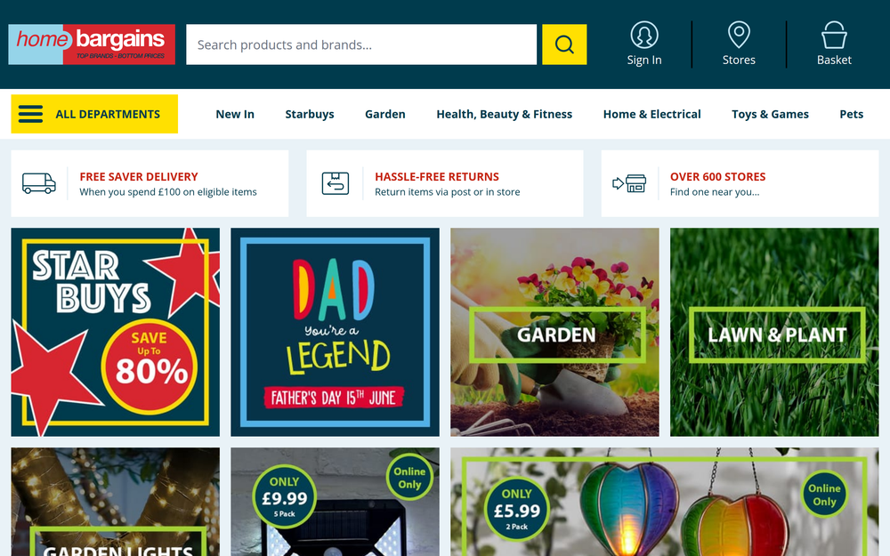 Website screenshot of Hillview Retail Park