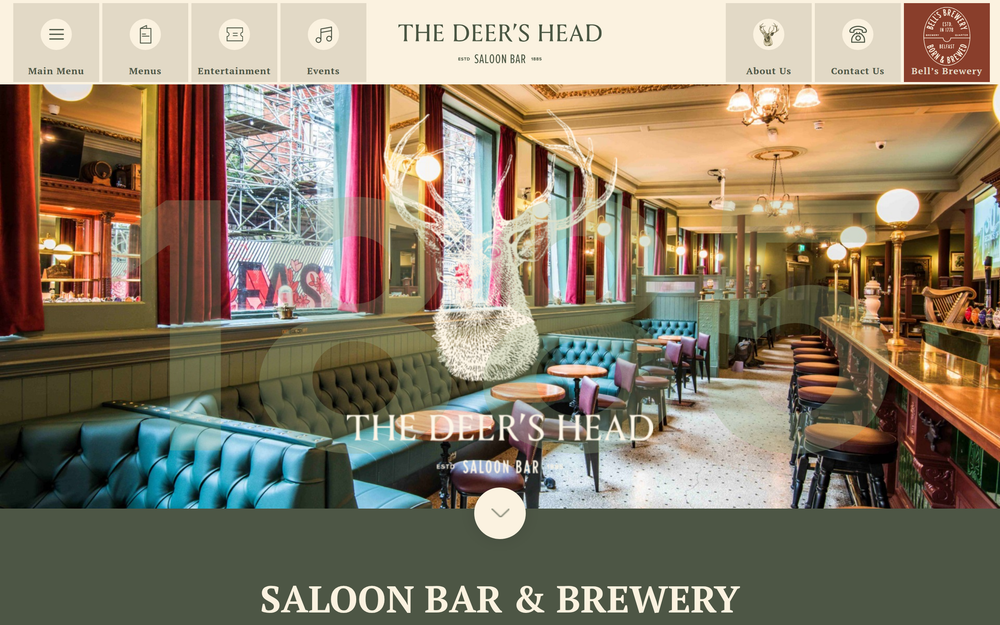 Website screenshot of The Deer's Head