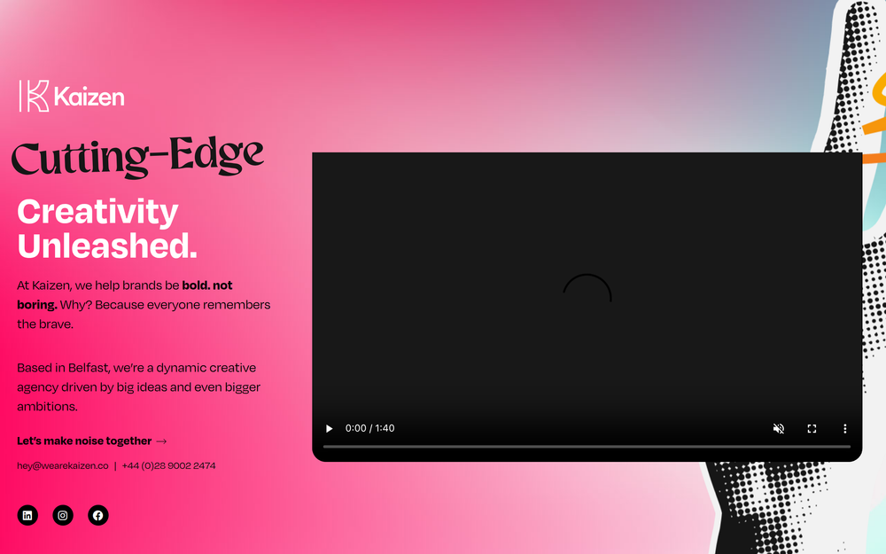 Website screenshot of Kaizen