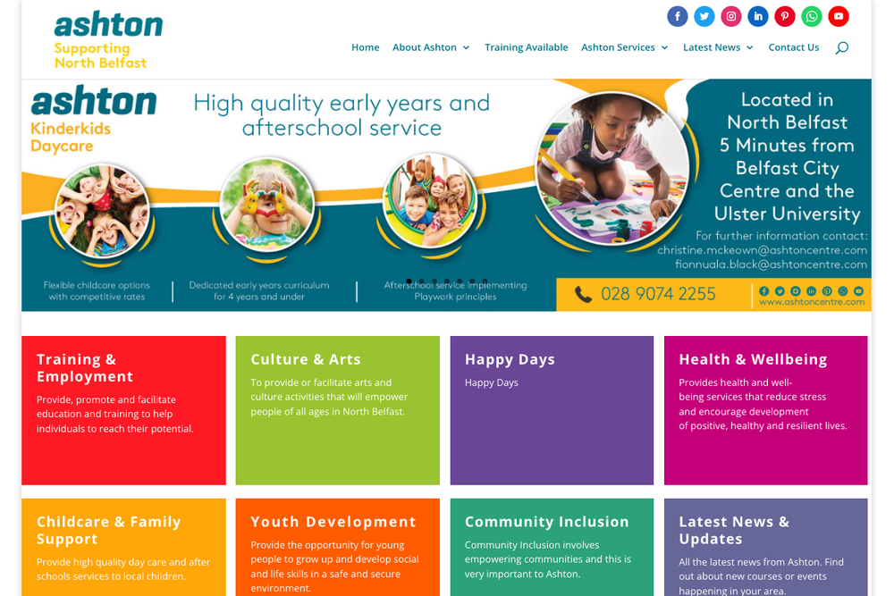 Website screenshot of McSweeney Centre