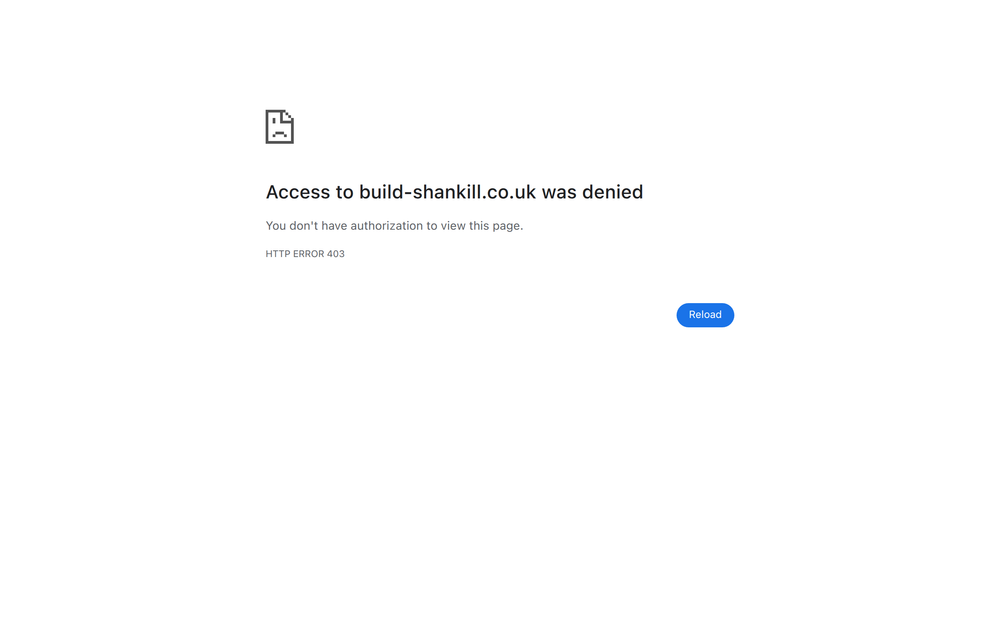 Website screenshot of BUILD Shankill
