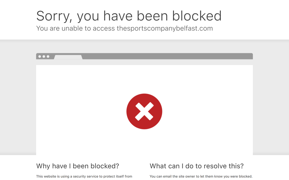 Website screenshot of The Sports Company Belfast