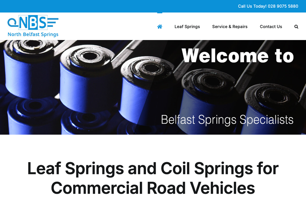 Website screenshot of North Belfast Spring Works