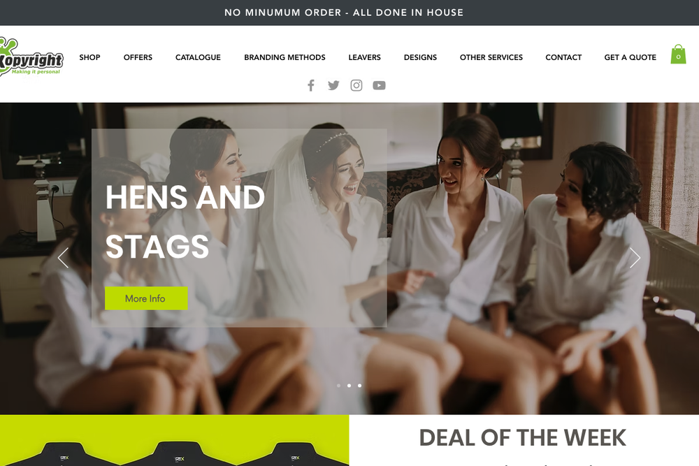 Website screenshot of Kopyright