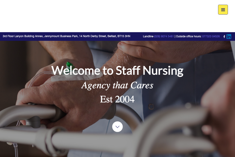 Website screenshot of Staff Nursing