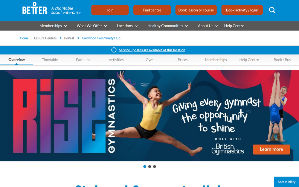 Website screenshot of Girdwood Community Hub