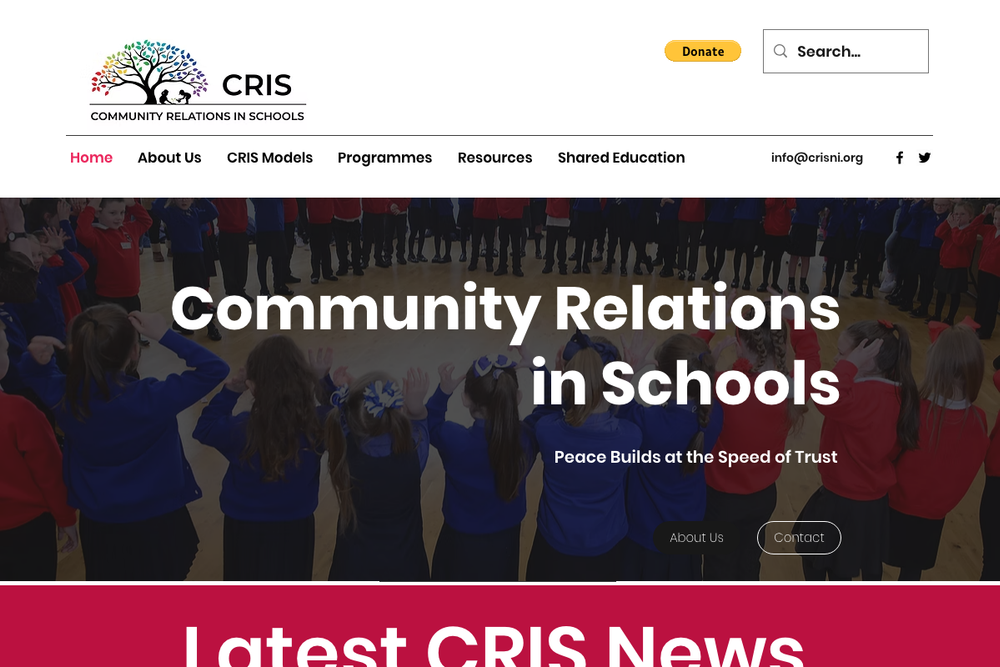 Website screenshot of CRIS (Community Relations In Schools)