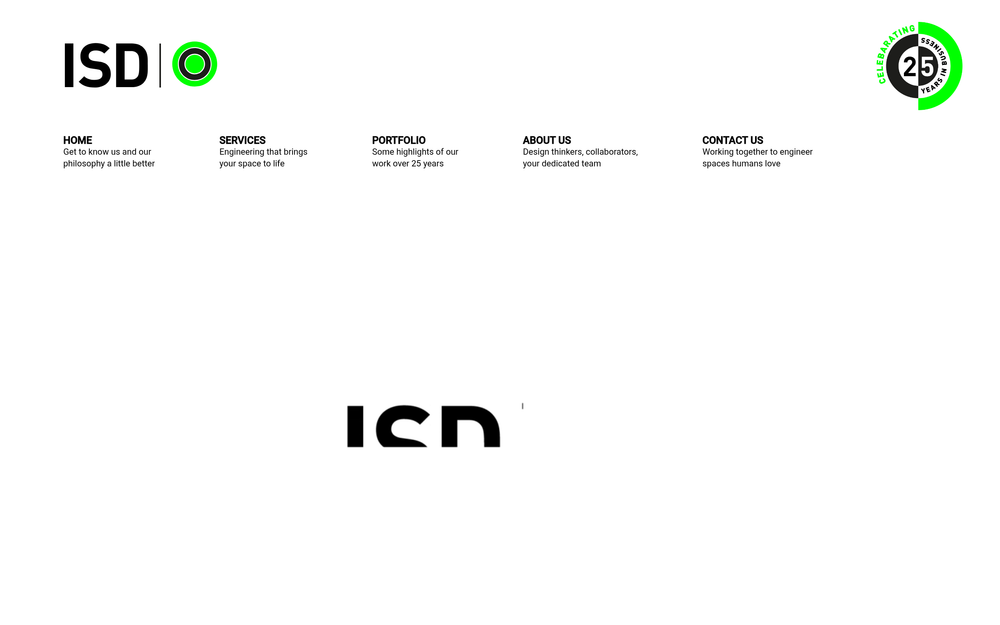 Website screenshot of Integrated Services Design