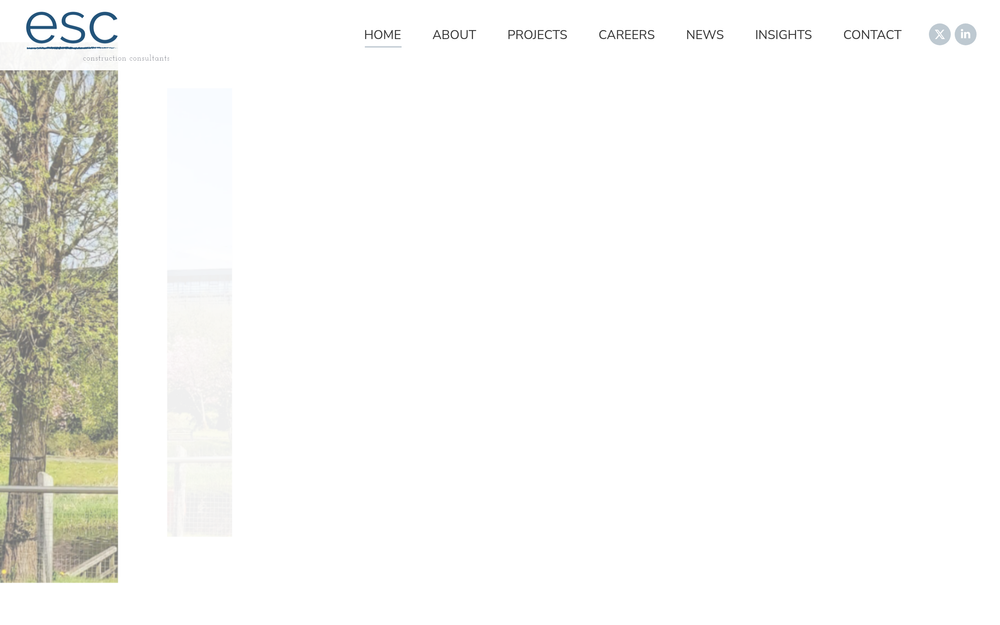 Website screenshot of esc Construction Consultants