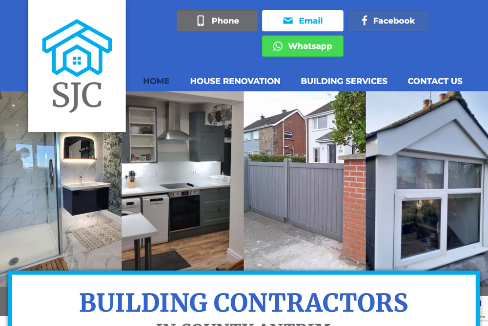 Website screenshot of Sanlon joinery construction