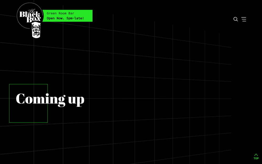 Website screenshot of The Black Box