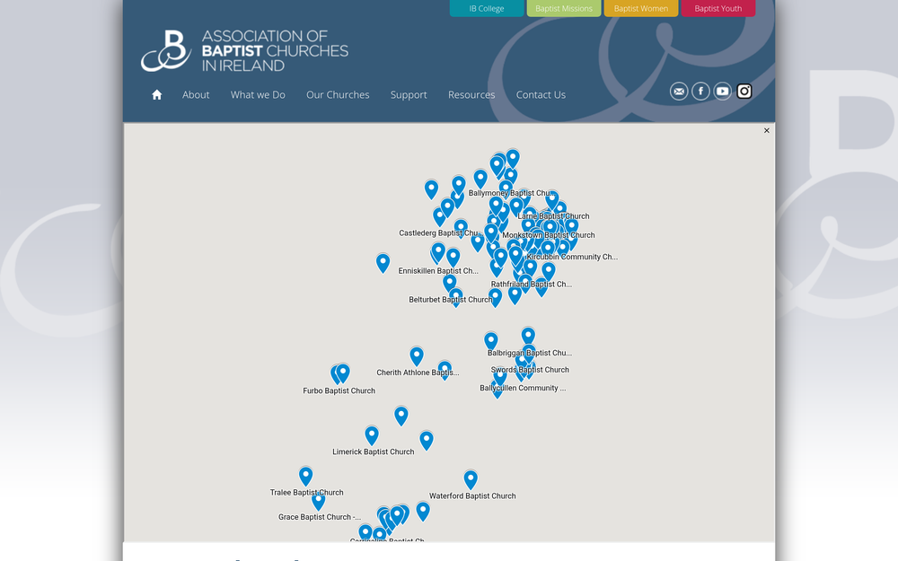 Website screenshot of North Belfast Christian Fellowship
