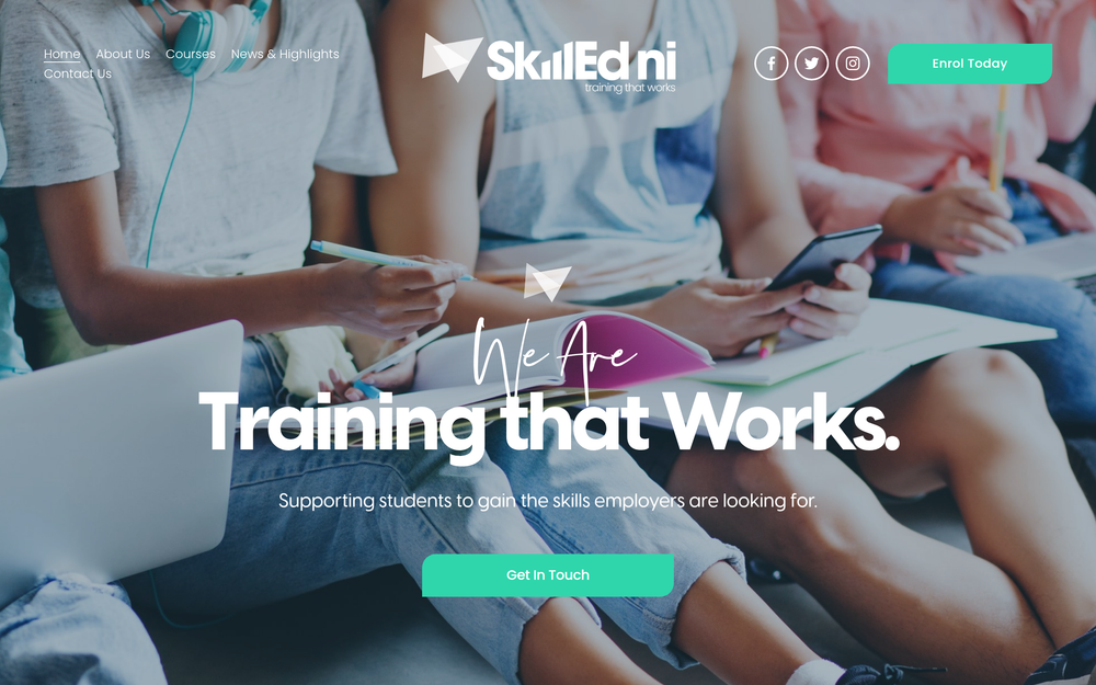 Website screenshot of Skilled NI