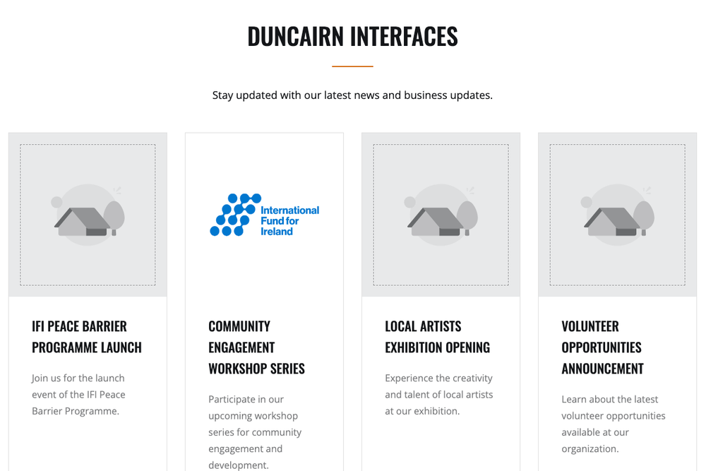 Website screenshot of Duncairn Community Partnership