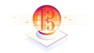 Cloudflare's official Clef artwork showing a glowing orange and magenta sphere above layered geometric panels