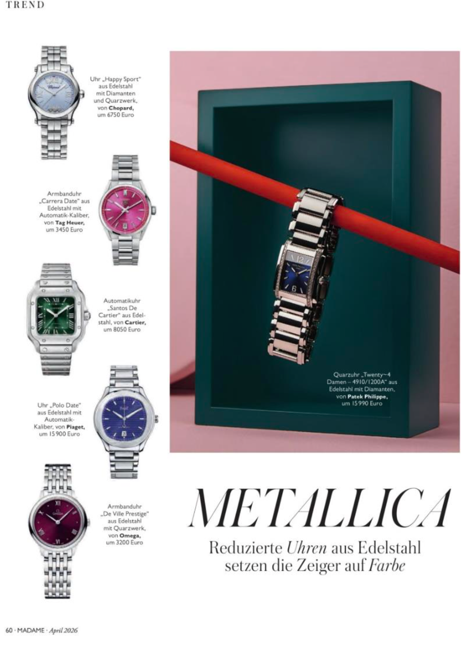 Piaget featured in Madame, April 2026