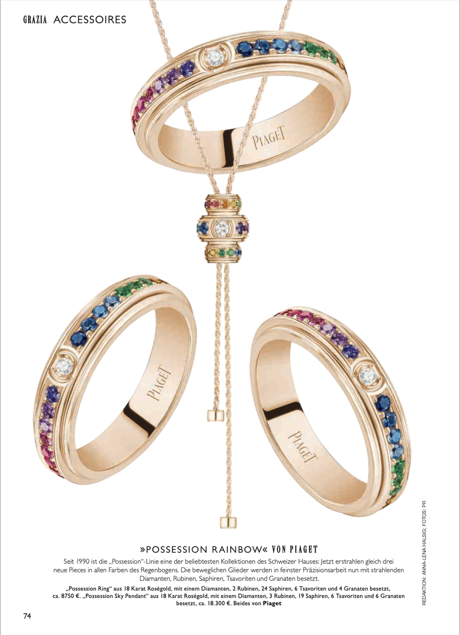 Piaget featured in Grazia Accessoires, Autumn/Winter 2025