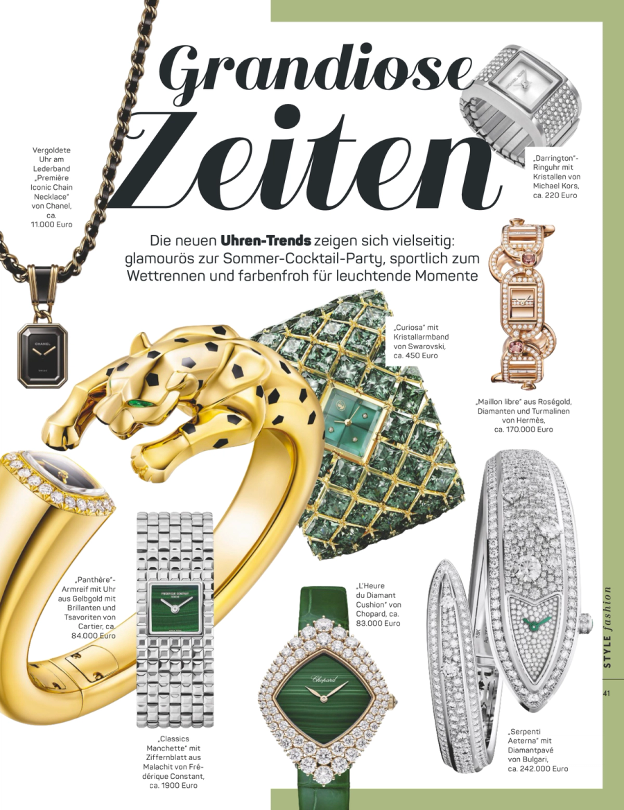 Piaget & Frederique Constant featured in Gala, No. 22 2025