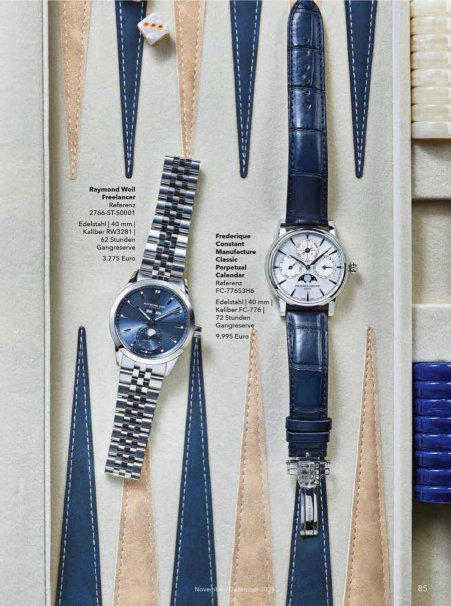 Frederique Constant featured in WatchTime November / Dezember 2025